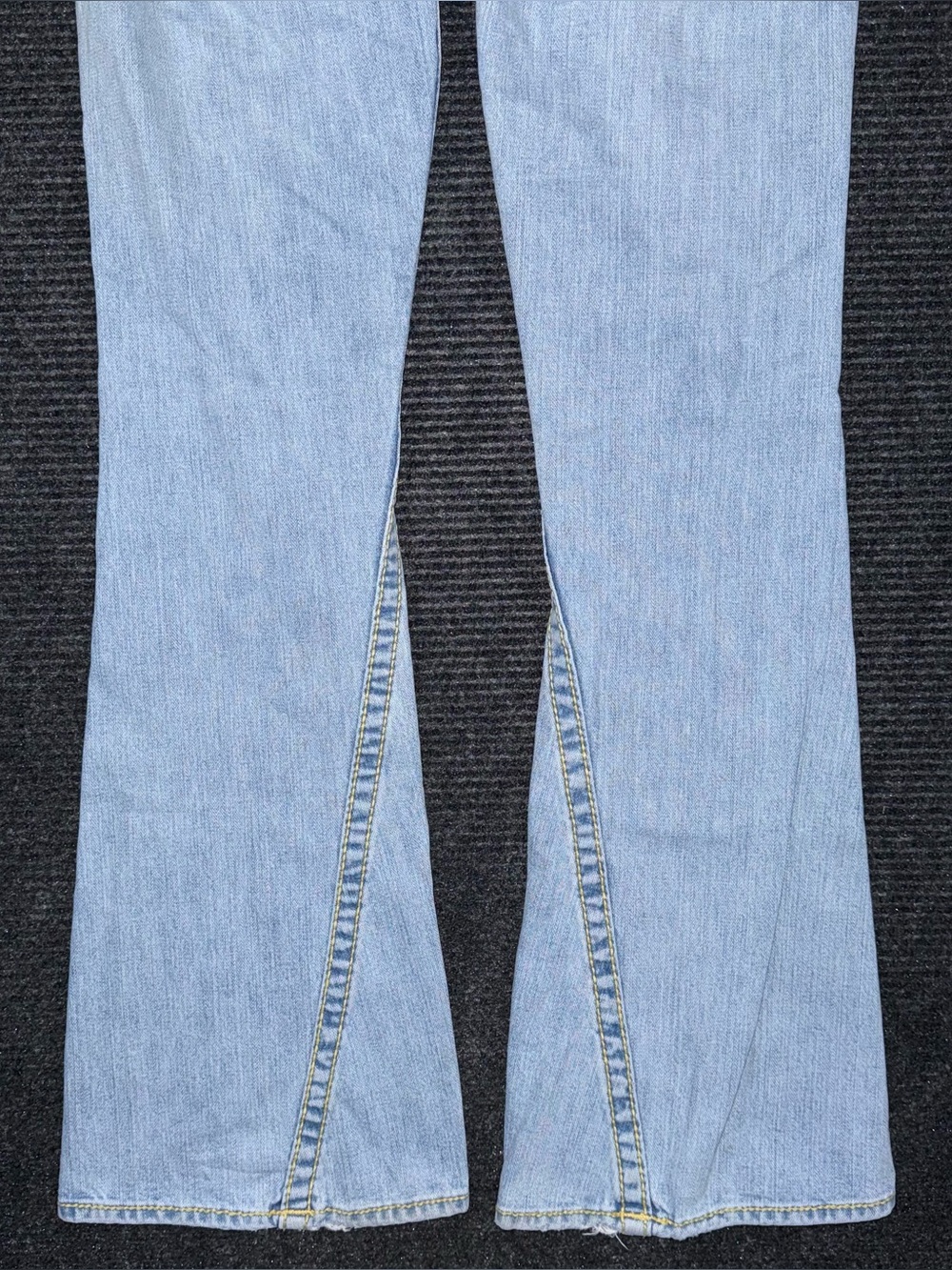 RARE Vintage True Religion Ultra Low Rise Twisted Flare Jeans Distressed 27 x 33 - Picture 7 of 14